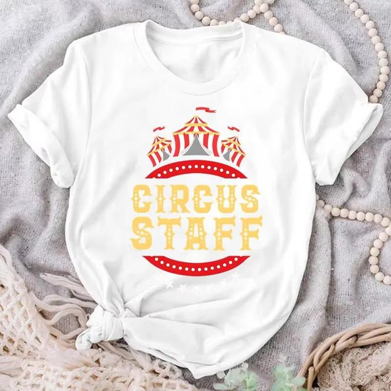 Vintage Circus Team T Shirt Aesthetic Unisex Unisex Short Sleeve Y2k Harajuku Graphic Tee Trendy Streetwear Casual Tops