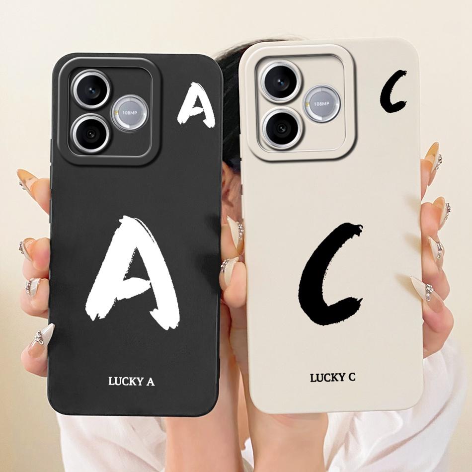 For Honor 600 Lite 5G Honor600 Lucky Initial Letter Phone Case For Honor 600 600Lite Soft Silicone Shockproof Cases Bumpers