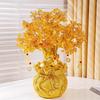 Citrine Money Tree Figurine: Attract Wealth & Fortune for Home or Entry Decor