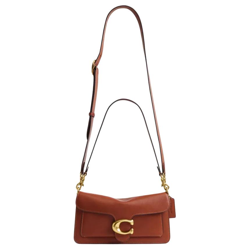 Coach Tabby 26 Logo Leather Shoulder Bag Medium Women Shoulder Bag Brown CCX04-B4ND7