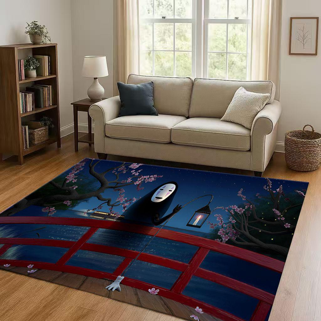 Classic Cartoon Spirited Away No Face Man Living Room Non-Slip Area Rug Soft Carpet for Bedroom Playroom Sofa,Home Decor Doormat