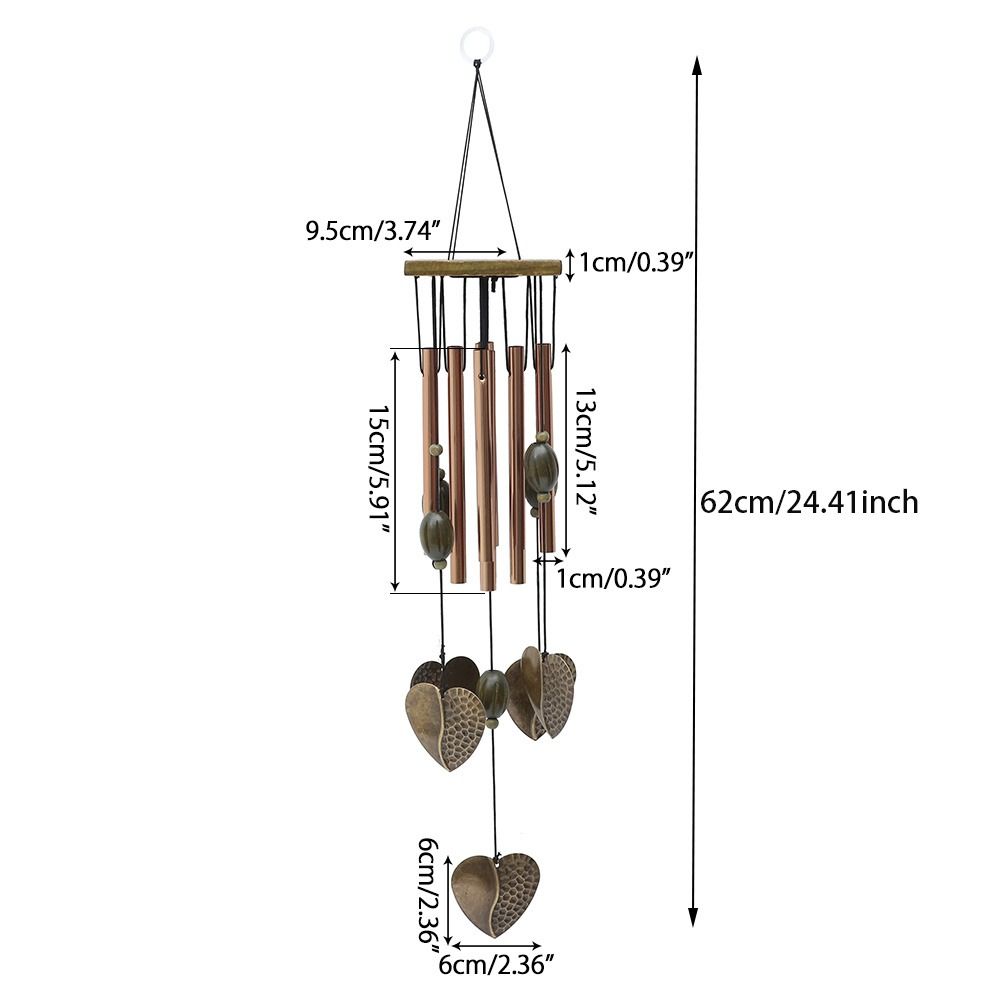 Decor Feng Shui Decoration Crisp Sound Heart Pendant Wind Chimes Windbells Yard Hanging Ornament