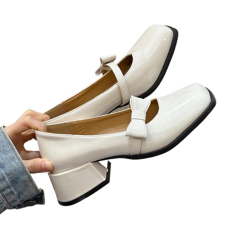 Fashion White Shoes Heels Pink Lolita Shoes Heels Women Mary Jane  Vintage High Heel Japanese Style Black College Student Shoes