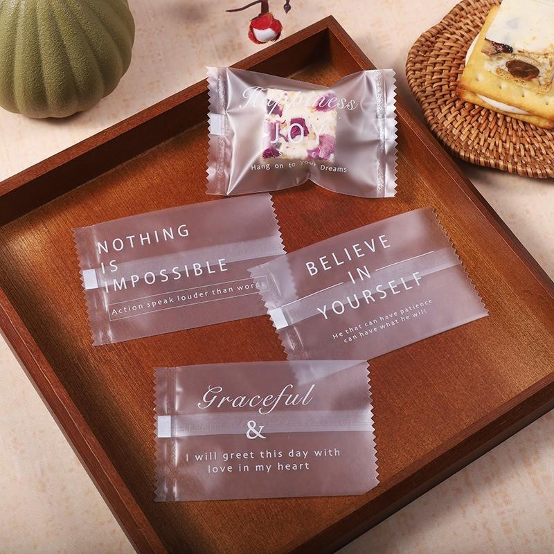 100 Stück 7x9,5cm Chinesisches Neujahr Schneeflocke Knusprige Verpackung Backen Keks Süßigkeiten Maschinengeeignet Versiegelt Event Party Geschenktüten