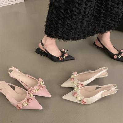 Nuevas sandalias francesas de verano 2025 para mujer, con estilo francés, falda, tacón alto.