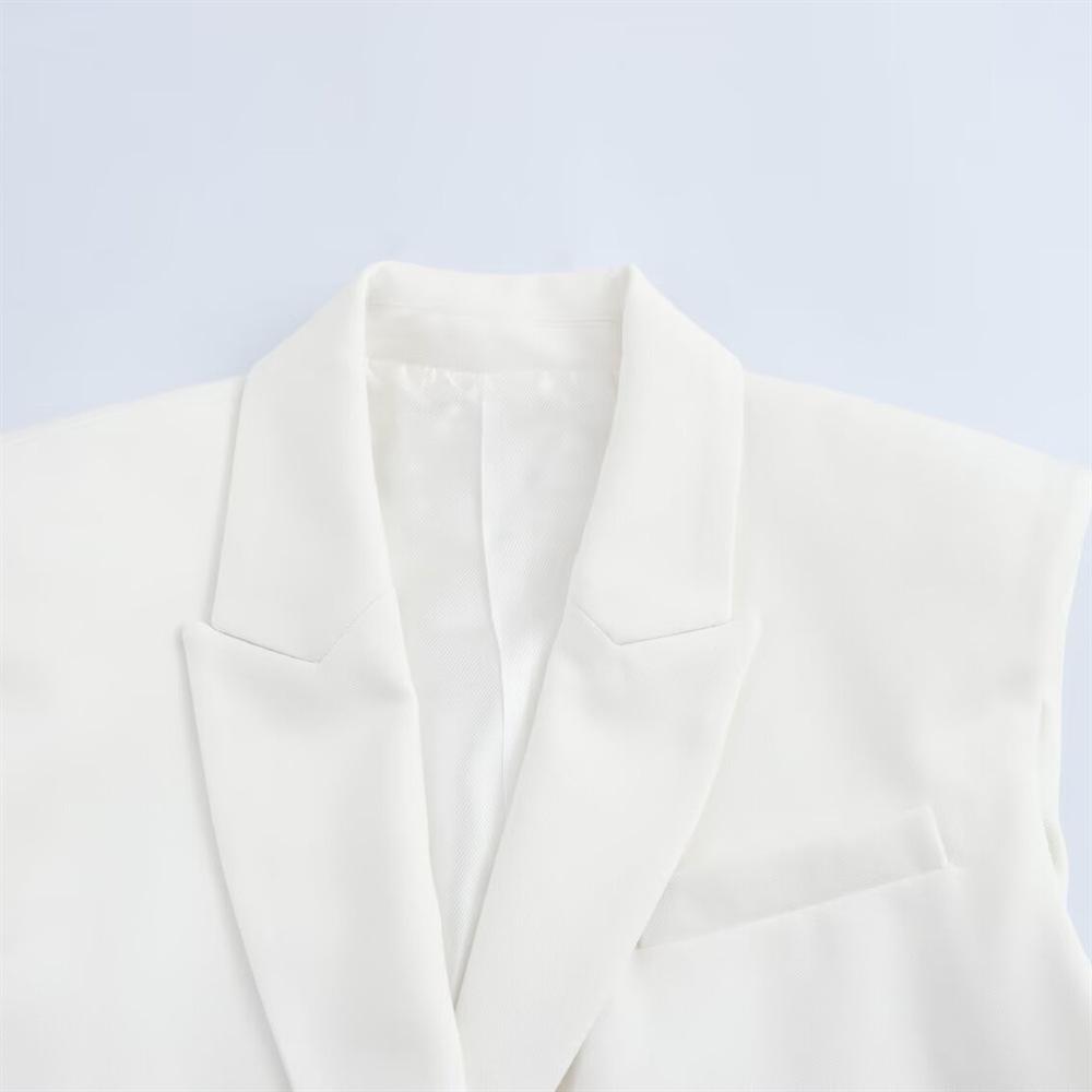 2025 Spring Women's Slim Fit Vest & High Waist Wide-Leg Pants Set with Flap Detail