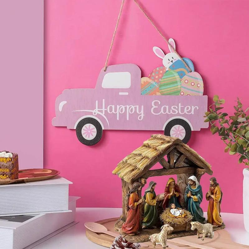 Decorazione da Tavolo Statua Famiglia Gesù Albero della Vita Neonato Acrilico Piatto Piano Ornamenti Decorativi per la Casa