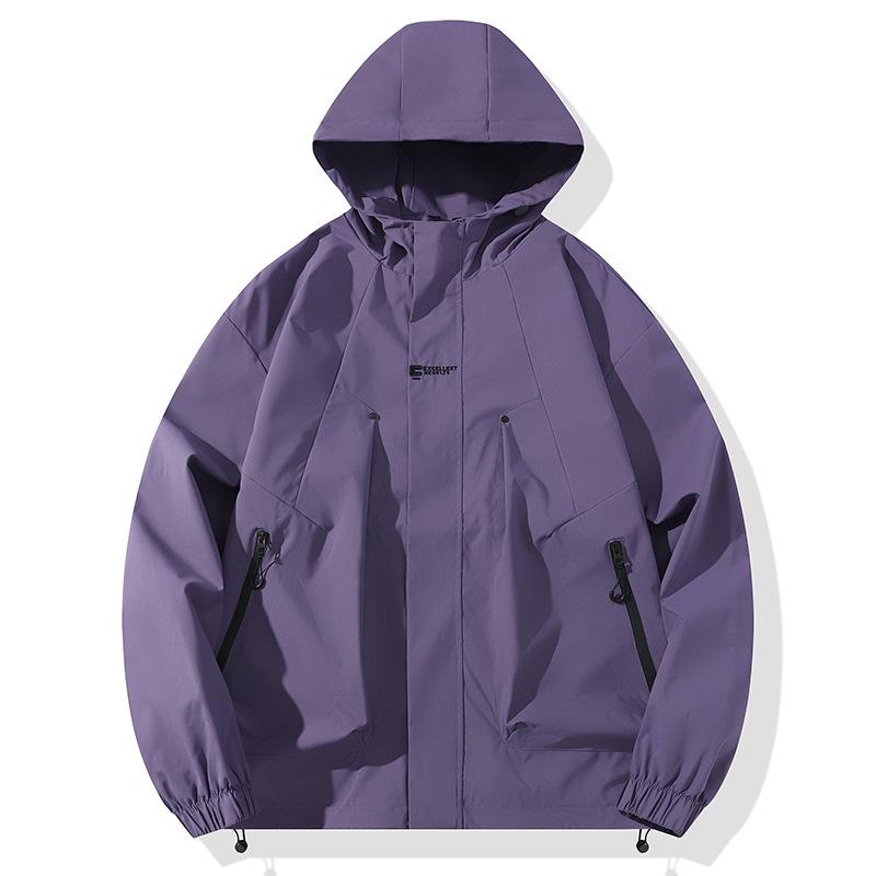 Spring and Autumn Hooded Jacket Men and Women's Same Loose Work Jacket Casual Versatile Windproof Sports Function Shock Clothes