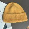 Circle yarn rabbit hair knitted wool hat female autumn and winter show a small face, keep warm and cold, ear protection, pullover hat, fluffy hat