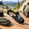 Outdoor Rope Manager Roller Tightening Tool for Hiking and Picnics, with Spring-Gate Clip and Grooved Guide Wheel for Securing and Managing Cord