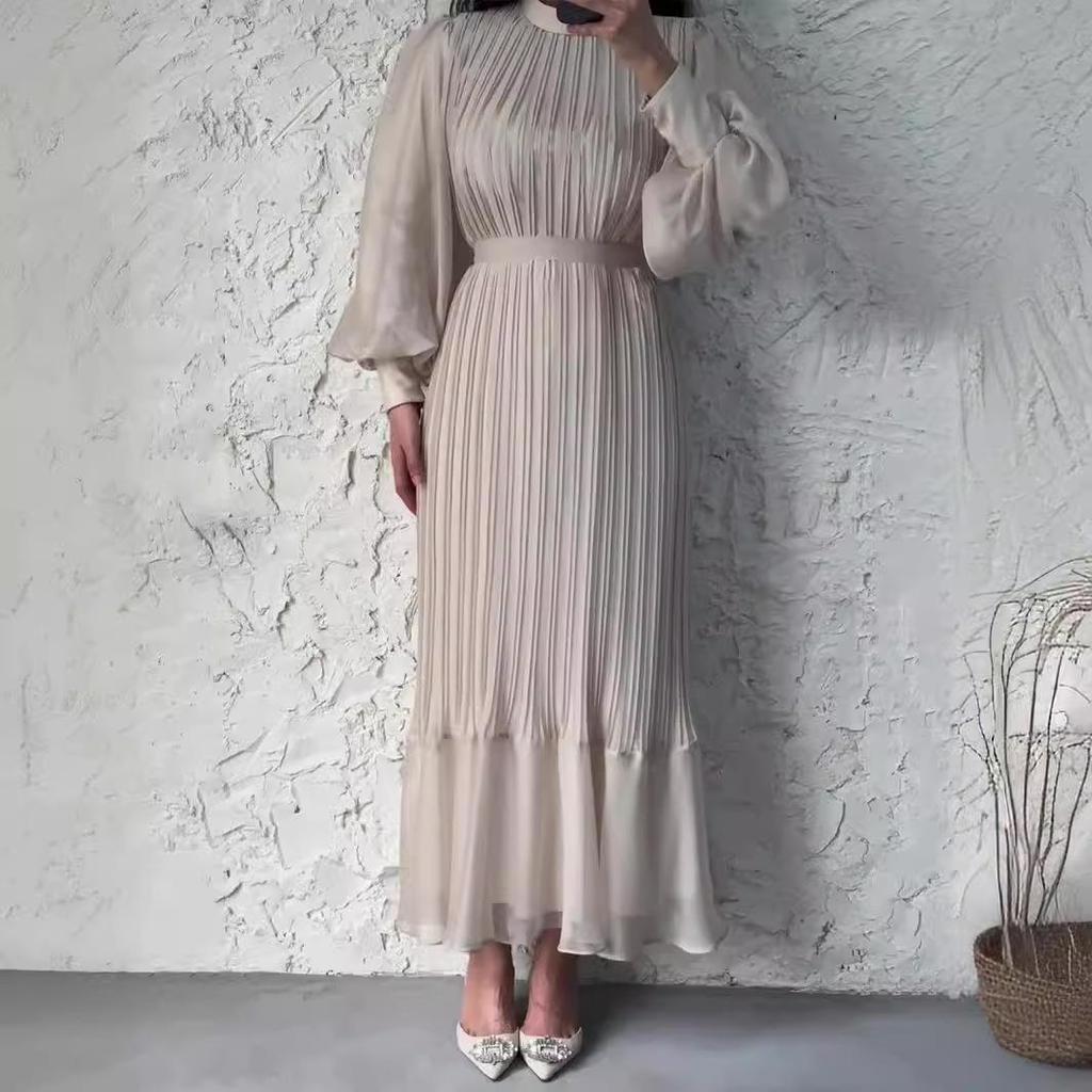 European and American Temperament Light Mature Style Women's Spring New Dress Long Pleated Skirt