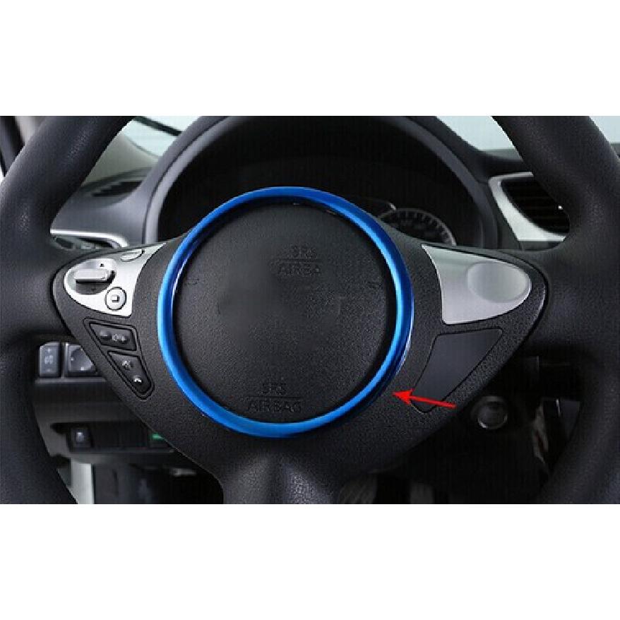 Blue Steel Steering Wheel Horn Ring Sticker Trim For Nissan Sentra Sylphy 13-19
