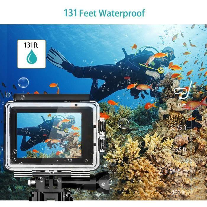 Apexcam 4K 20MP WIFI Caméra Sport Sous-marine 40M Étanche Caméra De Sport Ultra HD 170 ° Grand Angle 2.4G