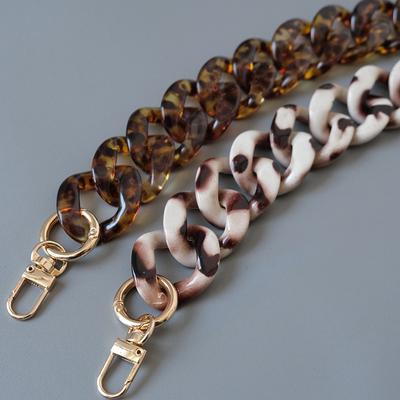 New Cute Phone Accessory Detachable Parts Chain White Leopard Crossbody Resin Luxury Neck Strap Phone Case Chains Acrylic Shoulder Chain