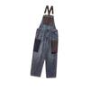 Unisex Japanese Retro Overall Jeans with Contrasting Suspenders