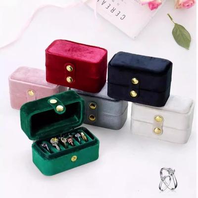 1pcs Flannel Ring Box Minimalist Portable Jewelry Organizer Compact Earring and Ring Storage Case for Small Accessories