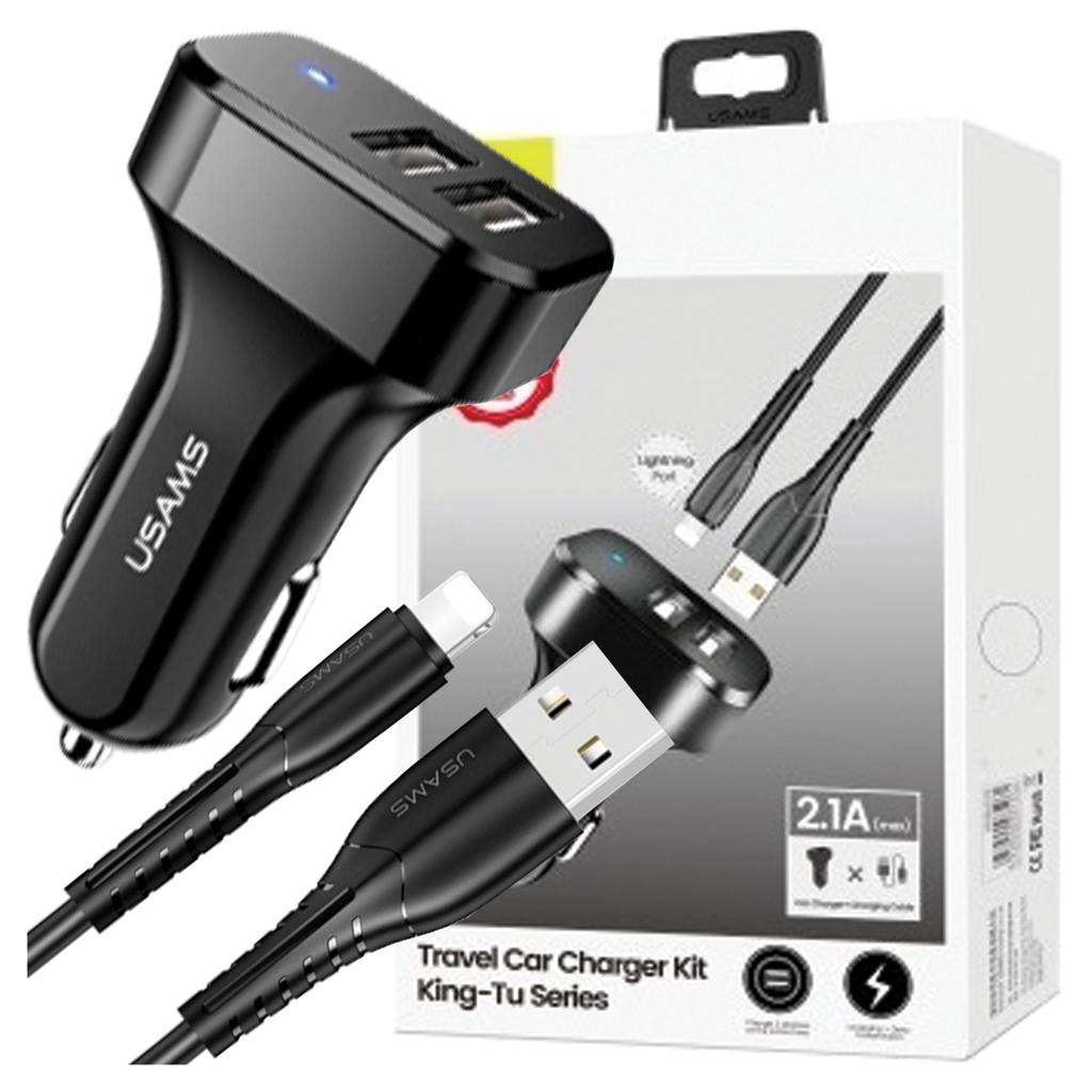 Usams Ład. Sam. 2Xusb C13 2,1A Lightningczarny/Black Ntu35Lc13Tz