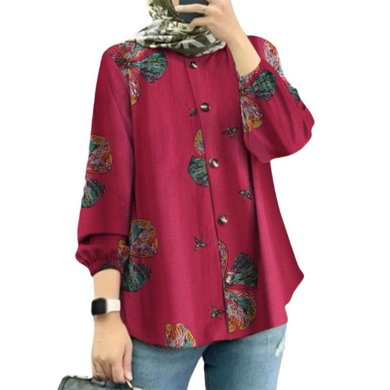 Cămașă New Fashion Floral pentru femei de mărimi plus