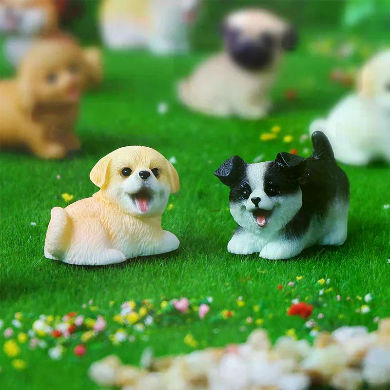 1PC Resin Craft Miniature Figure Tiny For Bonsai Microlandscape Fairy Garden Decor Cute Small Dog Puppy Animal Decoration