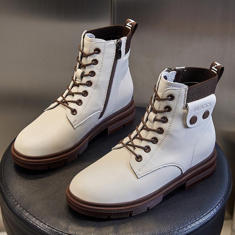 Leather Martin Boots Women's New Autumn and Winter Versatile Women's Boots Thick-soled Women's Short Medium Boots Children