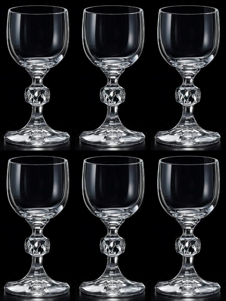 Bohemian Glass "Claudia" Liqueur and Chilled Sake Glasses, Set of 6, 40149-50-6, Dishwasher Safe, Crystallex