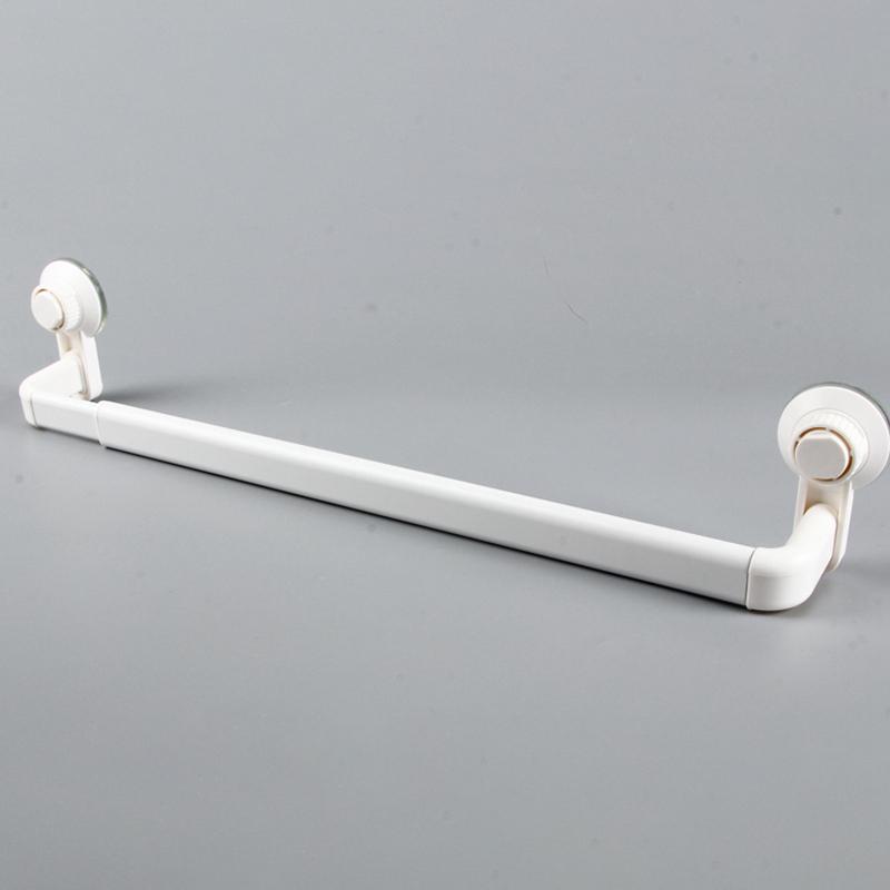 

Вешалка для полотенец на присоске из алюминиевого сплава, вешалка для полотенец в ванной, полка для хранения на кухне, полка с защитой от проколов, регулируемая 52-82 см белый