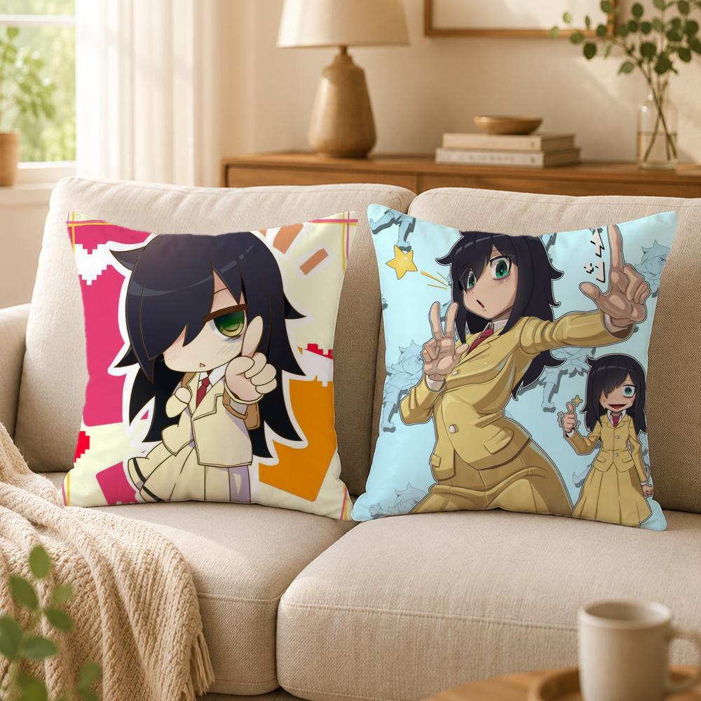 Anime T-Tomoko KurokiS Cushion Cover Double-Sided Printed Pillow Cover Hypoallergenic Dust-Mite Proof