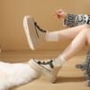 Korean Version Velvet High-top Board Shoes Women's 2025 Winter Student Sports Shoes Warm Casual Shoes Thick Sole Height Increase YB9032
