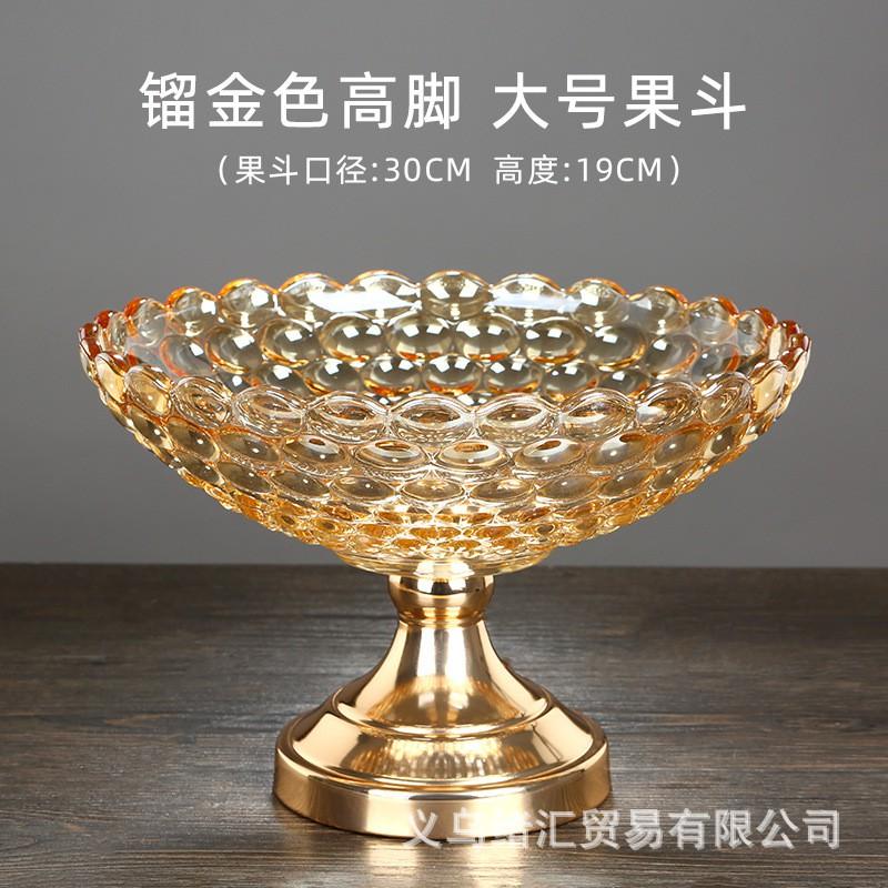 Elegante Glas-Fußschale Obstschale Modernes Wohnzimmer-Mittelstück Snackschale Heimdekoration
