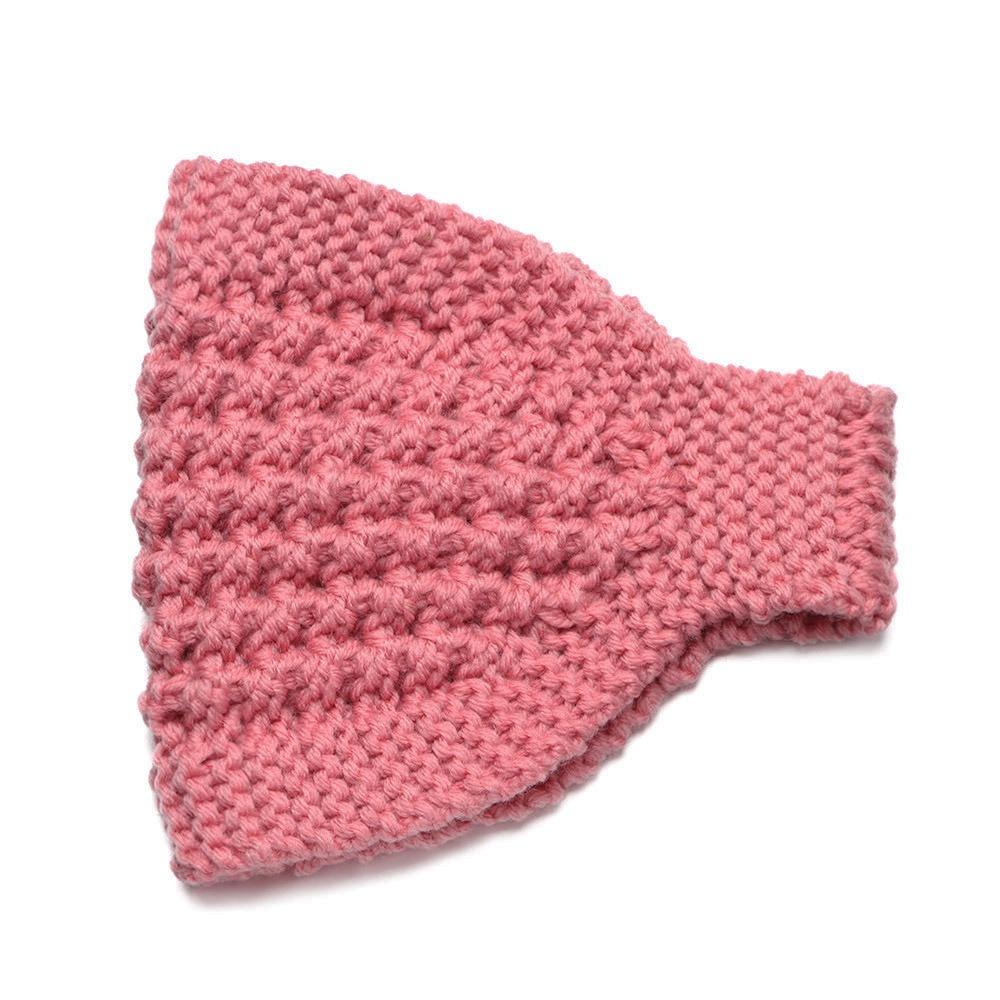 Korean Style Soft Knitted Braided Hairband Stretch Thick Soft Knitted Turban Pineapple Crochet Pattern Head Wraps Autumn Winter розовый