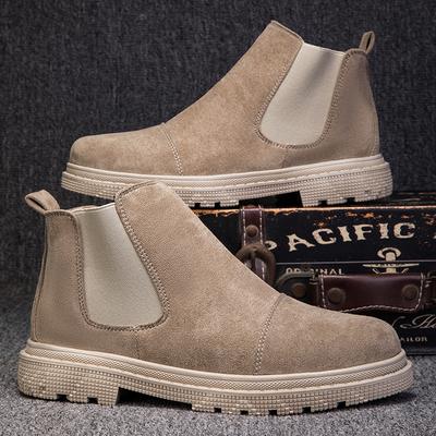 Pánské Chelsea boty ze semišové kůže Britský styl Venkovní Pohodlné Protiskluzové Pánské kotníkové boty Botas Chaussure Homme