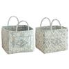 Vintage Floral Print Baskets Quilted Fabric Storage Basket Foldable Floral Patterned Basket Snack Clothes Sundries Storage Bags