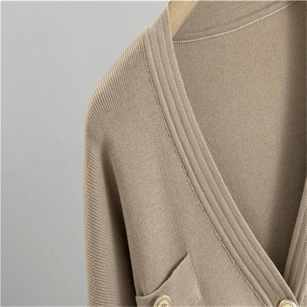 Cardigan Sweater Half Body Wrapped Hip Skirt Two Piece Set Women's Autumn And  Wnter Knitted Set