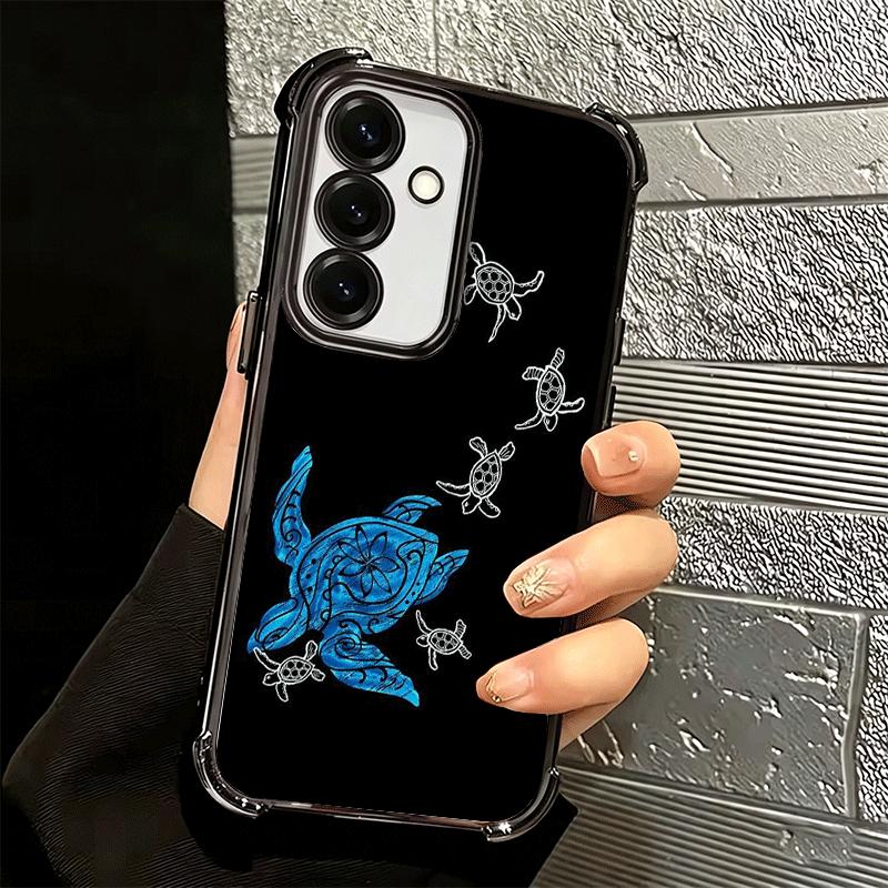 Cartoon Ocean Sea Turtle Plating Phone Case For Samsung A17 A07 A37 A57 A16 A56 A15 A55 A14 A54 A13 A53 A26 A36 A25 A35 A24 A34