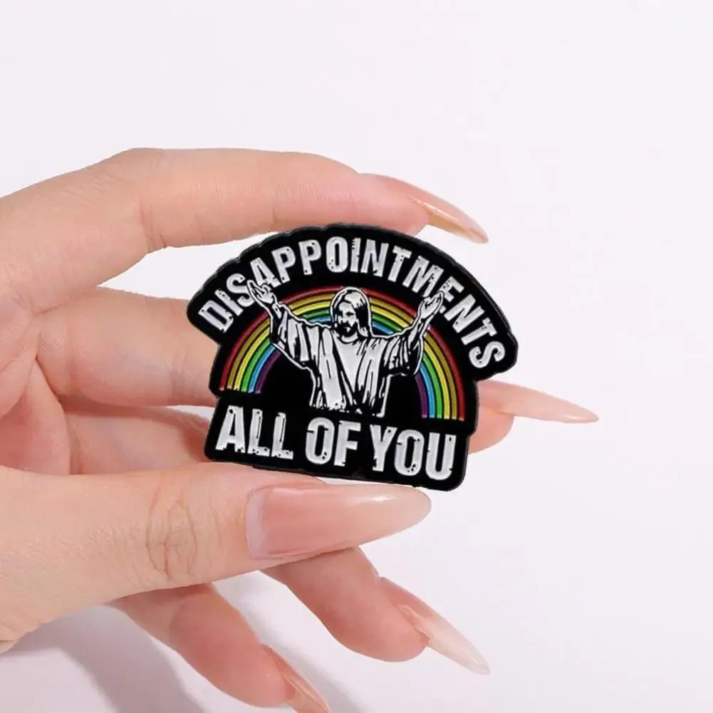 Fashionable Jesus Pin Humorous Expression Jewelry Humorous Jesus Enamel Brooch Pins for Jackets Bags Retro Multi for Women
