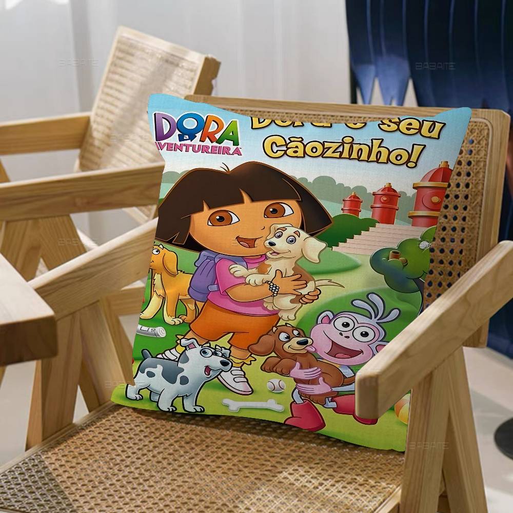 Cartoon D-Dora The E-Explorer Pillow Cover Design Cushion Cover Decor Holiday Decorati