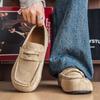 Men Soft Sole Suede Texture Flat Slip On Casual Loafer Commute Walking Shoes