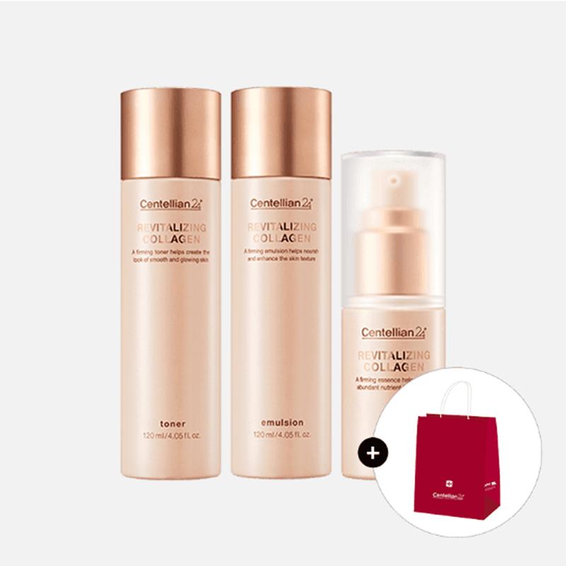 

Skincare Set Revitalizing Collagen 3-Step Set (Toner 120ml + Essence 30ml + Emulsion 120ml), Firming Moist Glow Routine