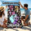 Custom Name Personalized Dandy's World Print Beach Towel, for Trip Camping Beach Party Home Decor, Birthday Gift for Family & Friends