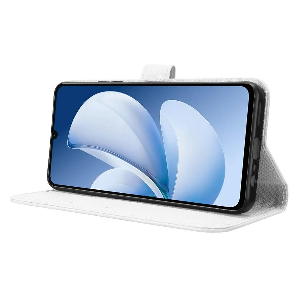 Kožené pouzdro peněženka pro Realme Note 70T 4G/Narzo 80 Lite 4G/Realme C71 4G (Indie) Kryt na telefon s diamantovou texturou a popruhem