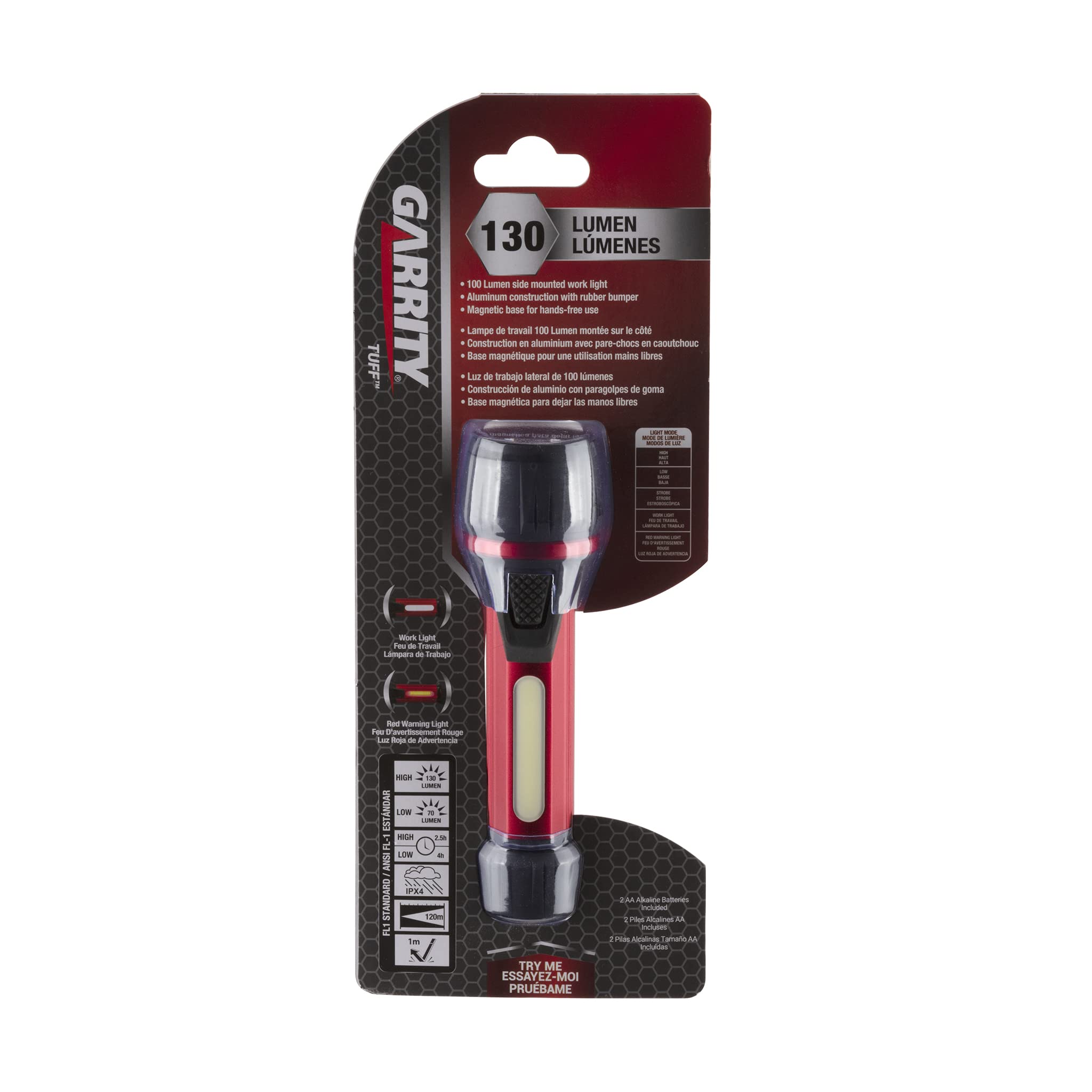 

Garrity GA8200 Garrity 130lm Tough Series Flashlight Red