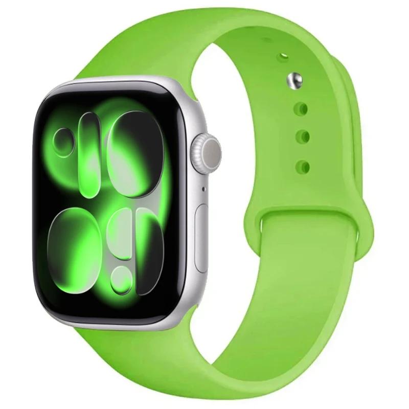 For Watch Bands 46mm 42mm 45mm 44mm 40mm Silicone Sport Bracelet Iwatch Series 11 10 - 8 7 6 5 4 SE 9 Ultra 3/2 49mm Strap
