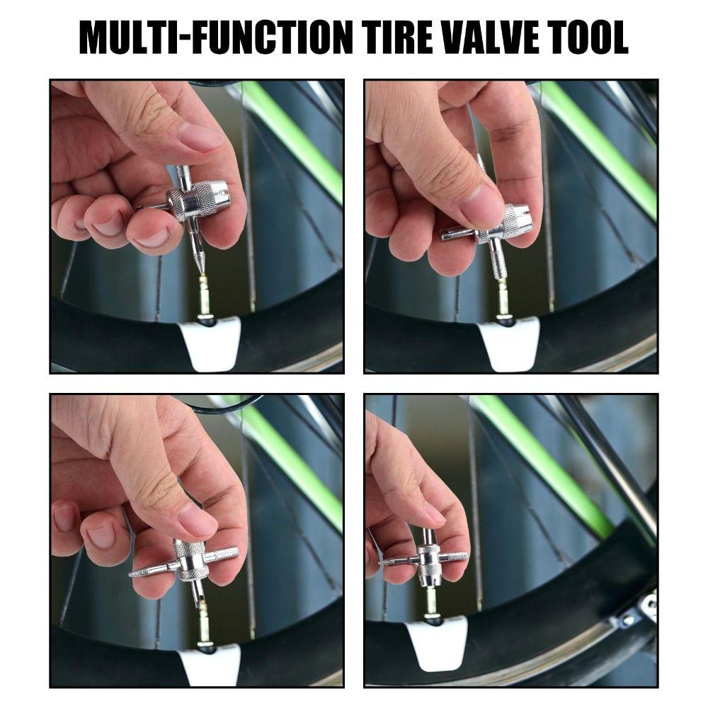 6Pcs Multi Function Valve Core Remover Tool Tire Repair Tool For Cars Trucks Motorcycles Bicycles
