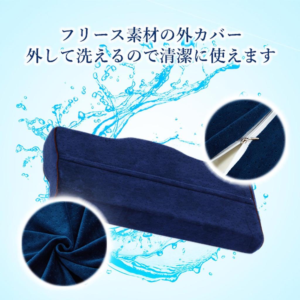 Refreshing Memory Foam Pillow with 3D Structure, Clean and Comfortable, Navy