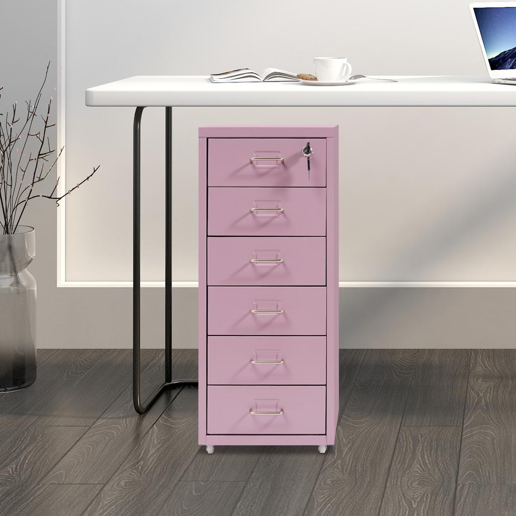 6 Tiers Cold-rolled Steel Vertical File Cabinet,Purple Rectangular File Cabinet with Lock Wipe with Soft Cloth for Office,Study