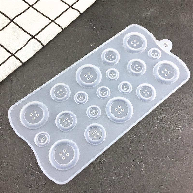 19-Hole White Transparent Button-Shaped Silicone Epoxy Mold