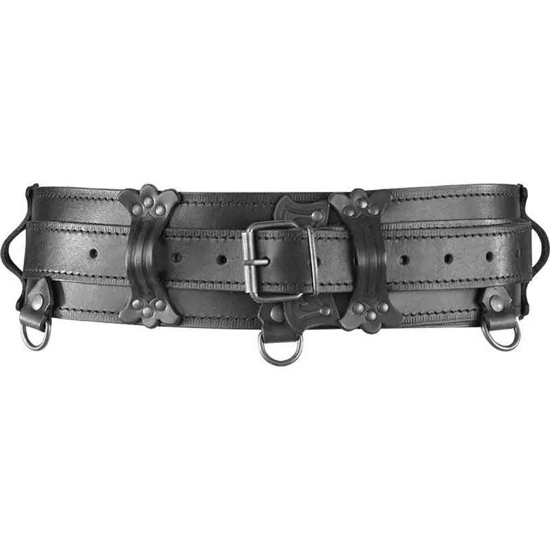 European Medieval Viking Warrior Leather Cosplay Belt чёрный