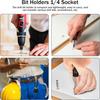 1/4 Inch Hex Shank Bit Holder, Portable Socket Drill Bit Holder, Quick Change Alloy Long and Short Drill Bit Extension Bar, Keychain Screwdriver Bits