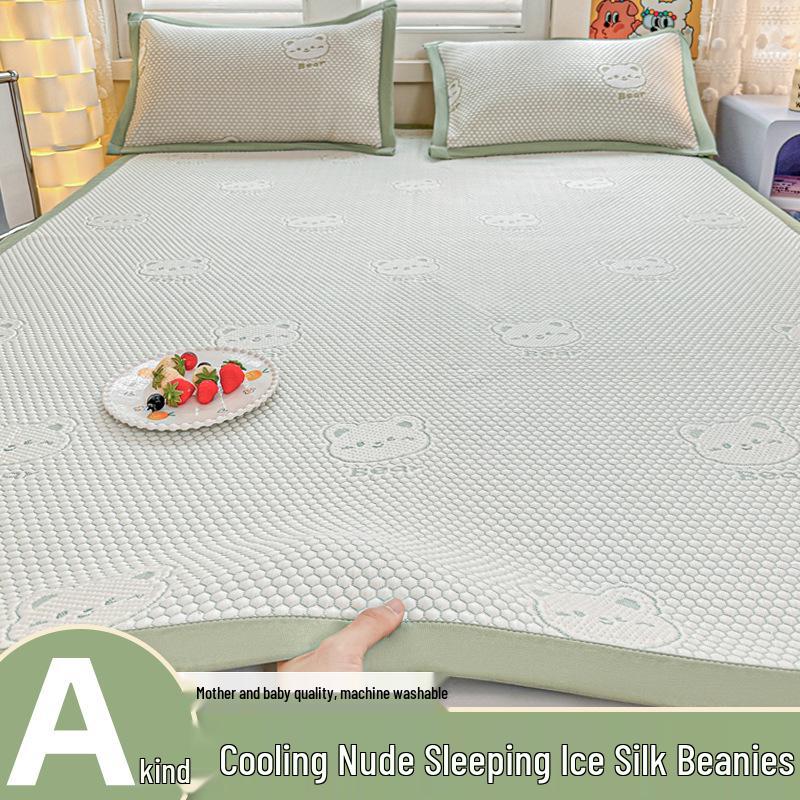Hot Item: Ice Bean Cool Non-Slip Bed Sheet - Soft Summer Ice Silk Mat for Students
