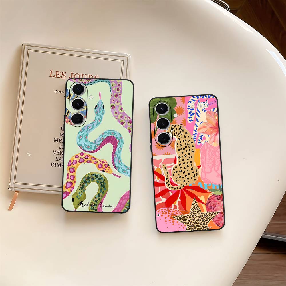Colorful Abstract Tiger Leopard Snake Tropical Phone Case For Samsung S 24 Fe 25 Ultra Plus 20 Lite 21 30 22 23 24 22 Ultra 5G